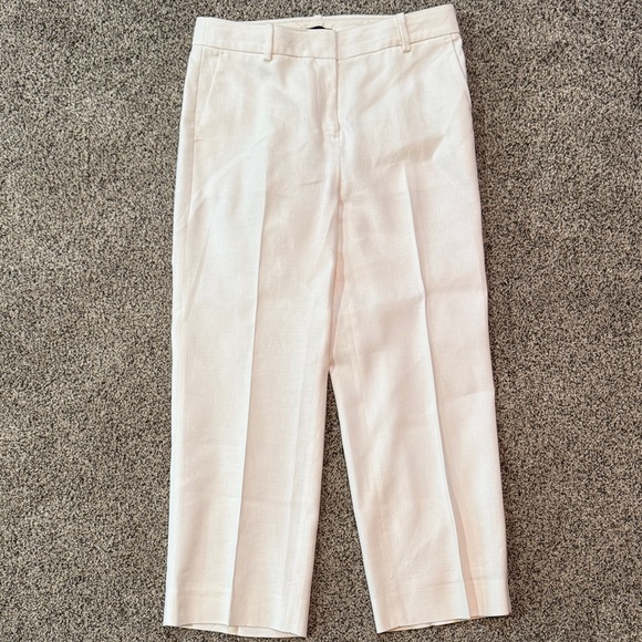 J. Crew Pants - J. Crew Women’s Classic Peyton Pant White Stretch Linen- Size 6